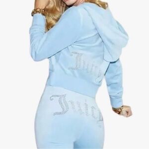 Juicy Couture Light Blue Track Pants & Hoodie Set